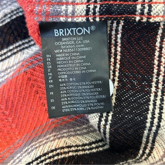 BRIXTON Bowery Stretch Long Sleeve X Flannel Medium - Picture 7 of 9